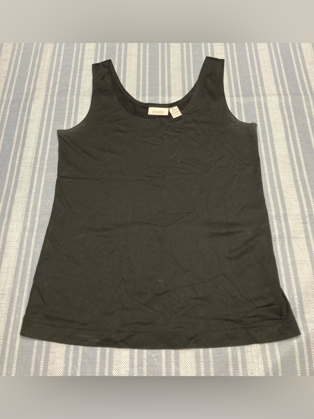 Chico's black scoop neck tank top.